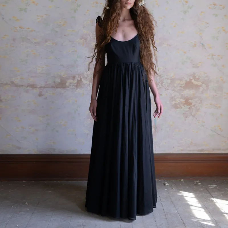 Selkie Collection SS24 Slip Dress Women's Black-1