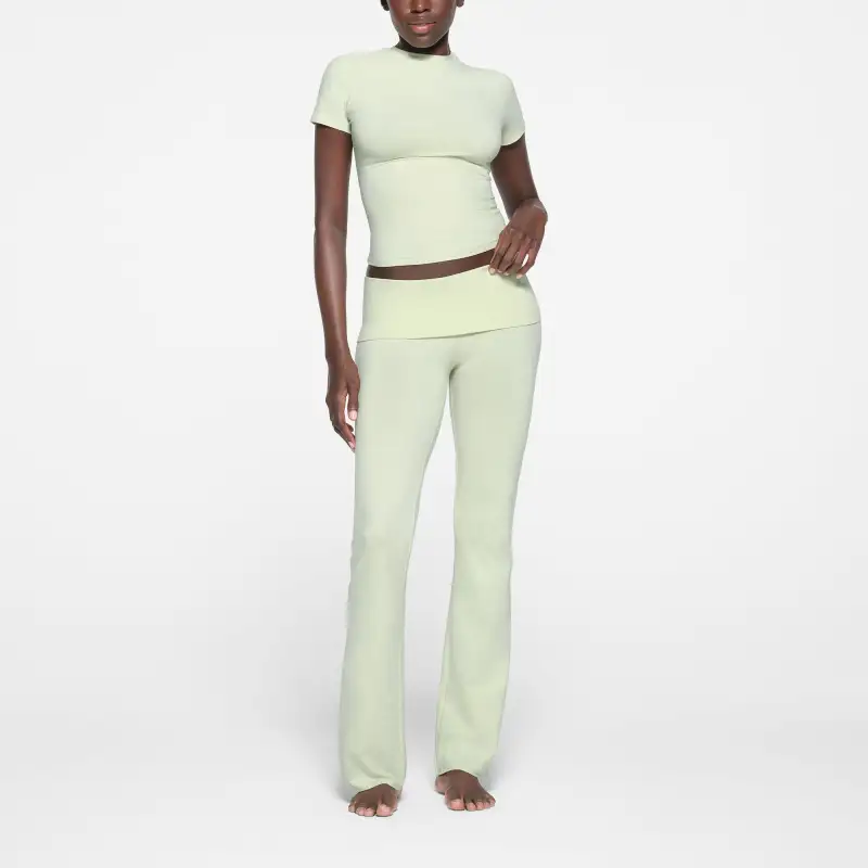 SKIMS COTTON JERSEY FOLDOVER PANT Casual Pants Women's PISTACHIO/Happy Fruit-2
