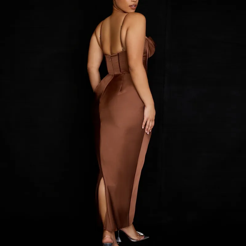 PRINCESS POLLY CHARMAINE Slip Dresses Women's CHOCOLATE/Brown-8