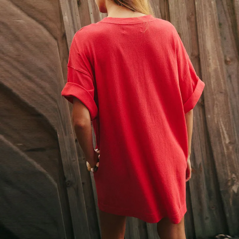 FREE PEOPLE Essential Extreme Tee Mini Short-Sleeved Dresses Women's Atlas Red-2