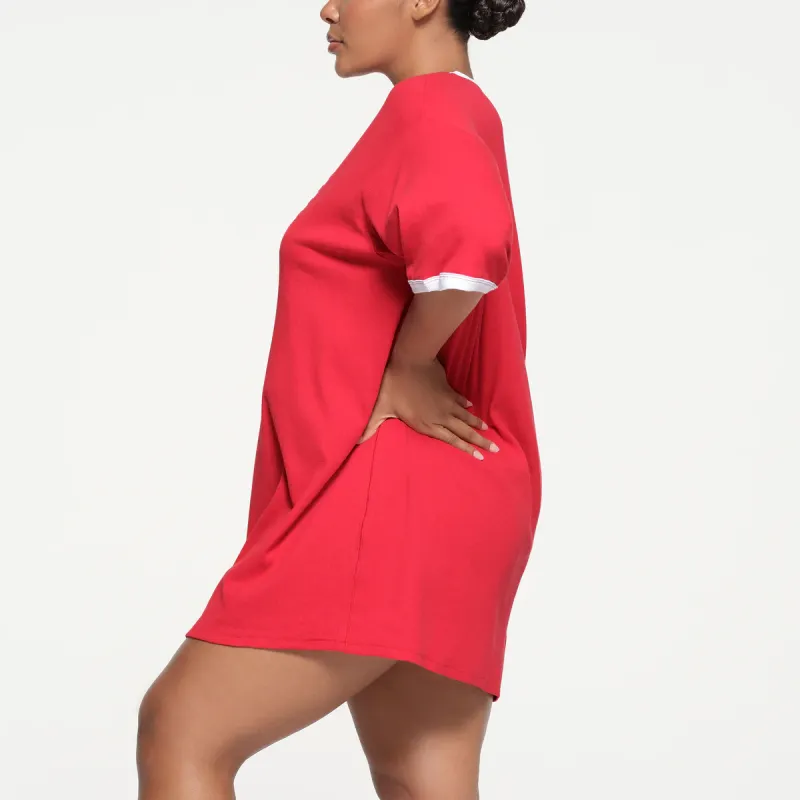 Skims USA Olympic Team Co-branded Short-Sleeved Dresses Women's RED/Red-3