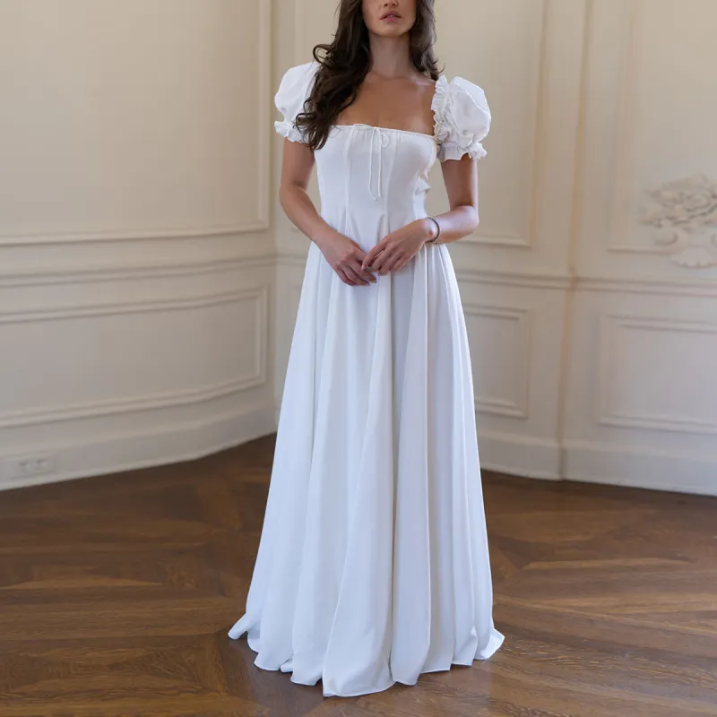 Selkie Collection SS24 Short Sleeved Dress Women's Ivory White-1
