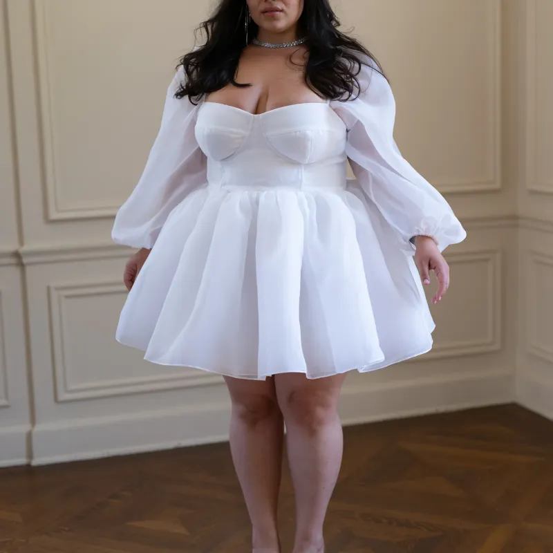 Selkie Collection SS24 Long Sleeved Dresses Women's Ivory White-1