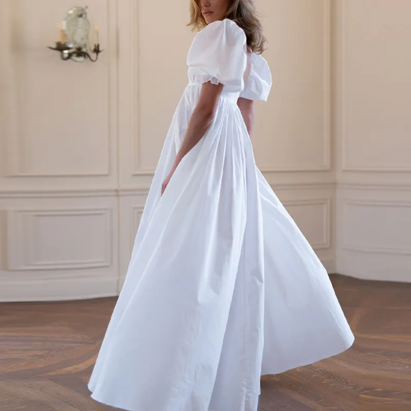 Selkie Collection SS24 Short Sleeved Dress Women's Ivory White-1