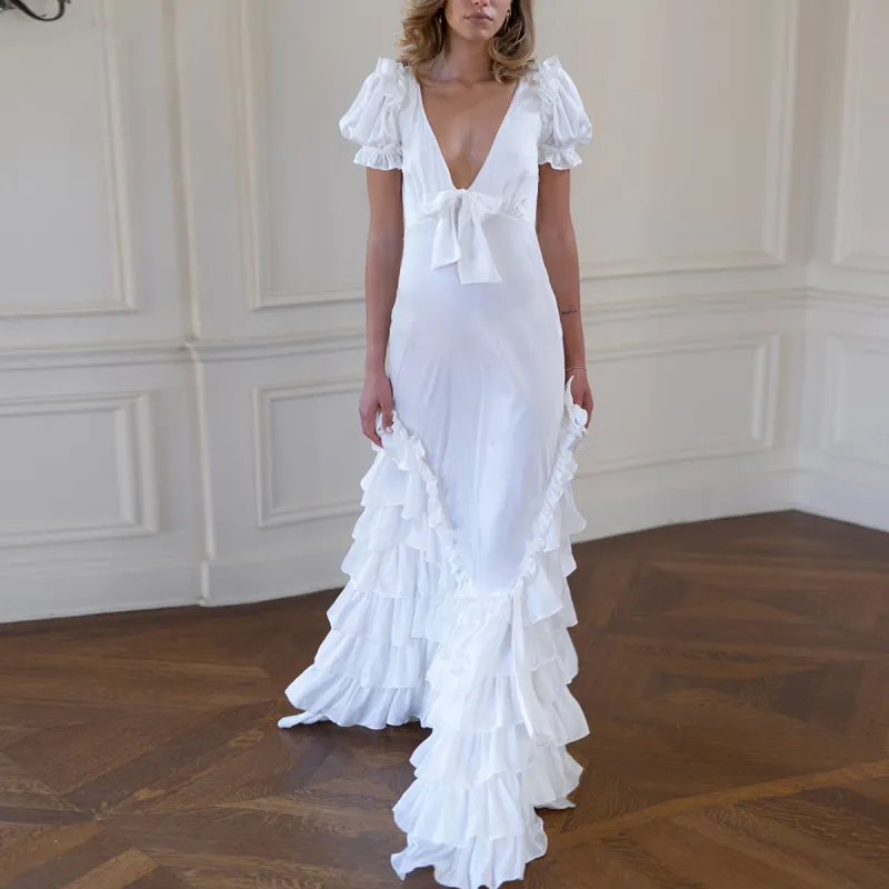 Selkie Collection SS24 Short Sleeved Dresses Women's Ivory White-1