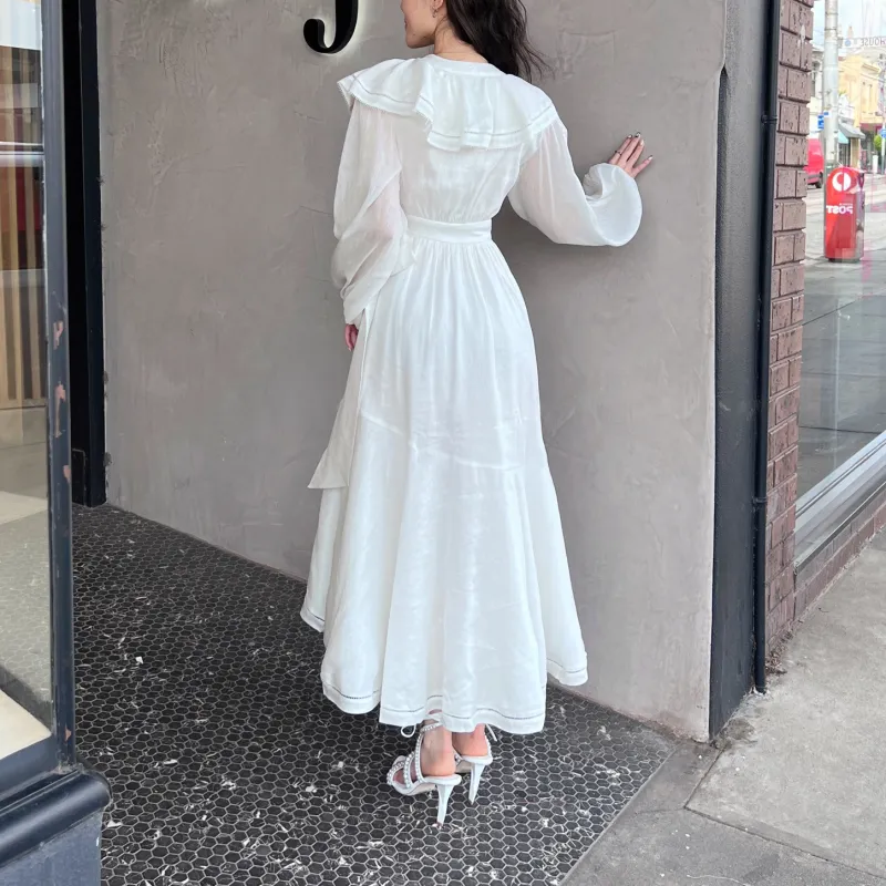 Aje Long Sleeved Dress Women's White-2