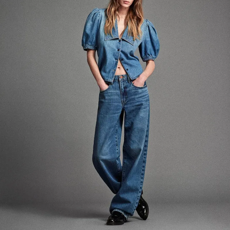 FRAME Low Slung Barrel Jeans-3