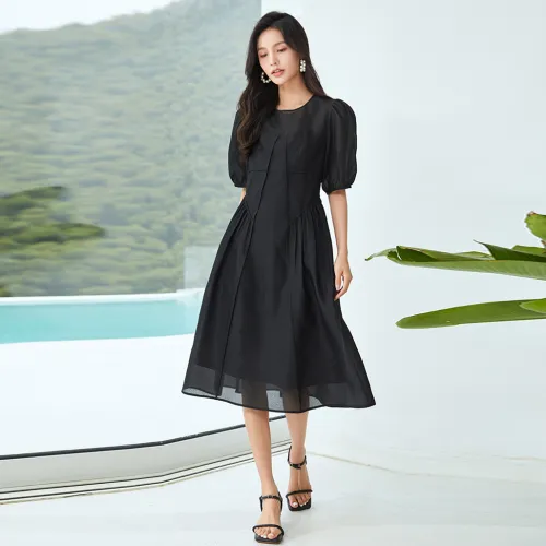 VILAN Short-Sleeved Dresses Women's Night Black