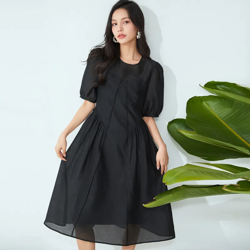 VILAN Short Sleeved Dresses Women's Night Black-1