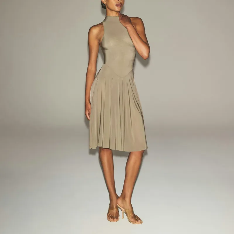SKIMS SS25 MILKY SHEER HIGH NECK MIDI DRESS Sleeveless Dress Women's-1