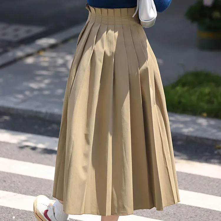 Demana Casual Long Skirt Women's Milk Coffee-2