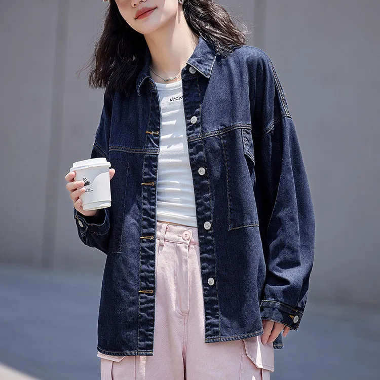Demana Denim Jacket Women's Navy Blue-1