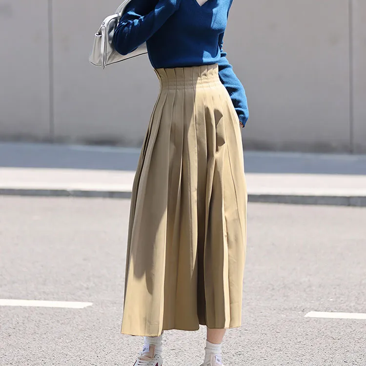 Demana Casual Long Skirt Women's Milk Coffee-1