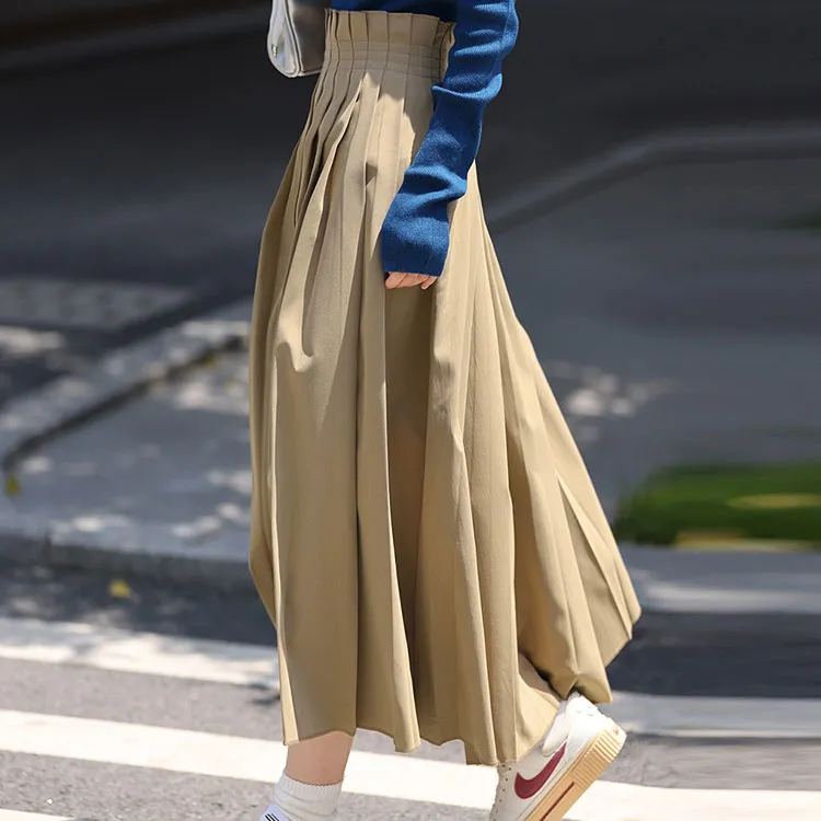Demana Casual Long Skirt Women's Milk Coffee-3