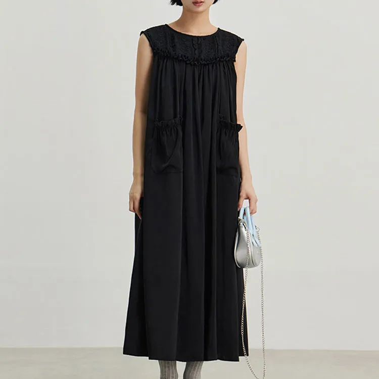 Crying Center Sleeveless Dress Women's Black-1
