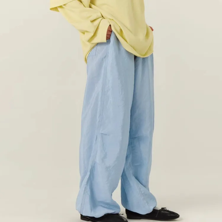 Crying Center Casual Pants Unisex Light Aqua Blue-2