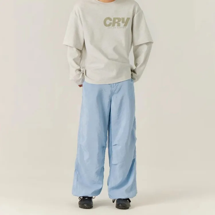Crying Center Casual Pants Unisex Light Aqua Blue-1