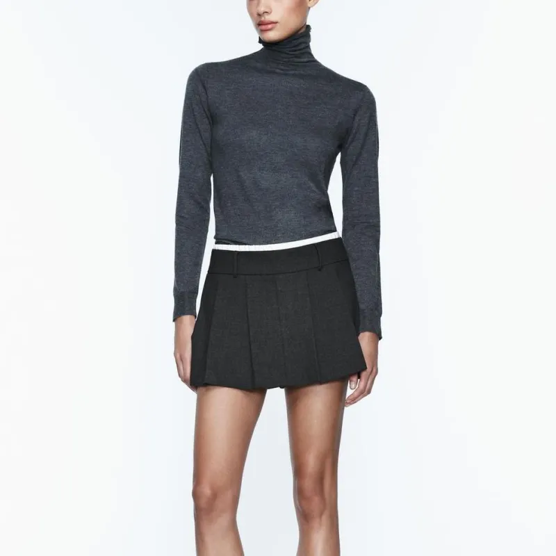 ZARA Casual Short Skirts Women's Zebra Print Gray-2