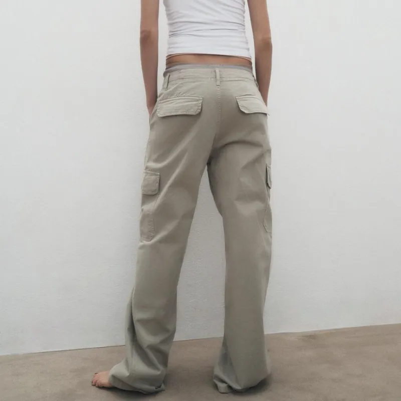 ZARA Cargo Pants Women's Gray-2