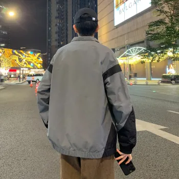Tonlion Jackets Coats Men's Industrial Gray