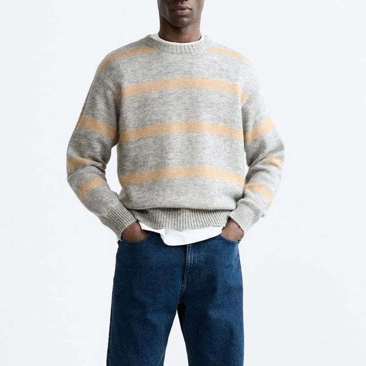 ZARA Knitwear Men's Zebra Print Gray-2