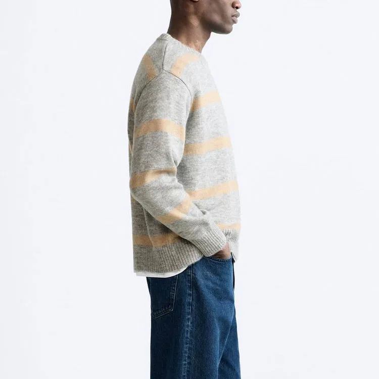 ZARA Knitwear Men's Zebra Print Gray-4