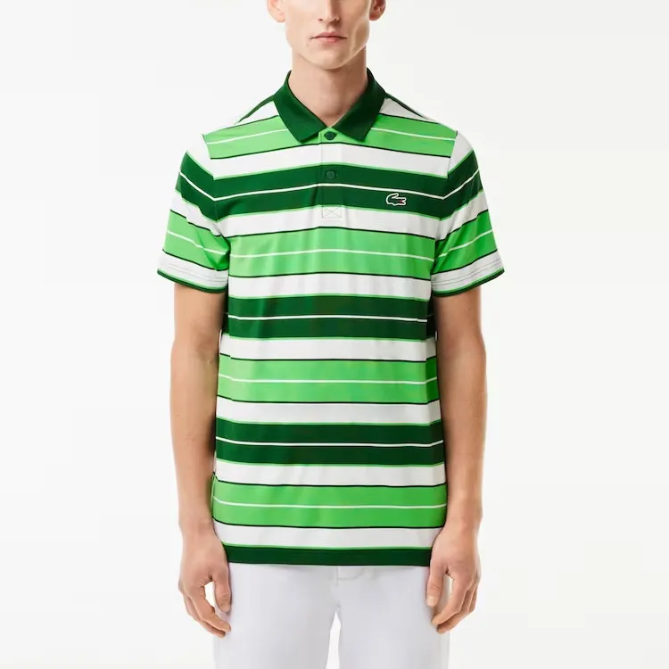 LACOSTE Polo Shirt Men's Green White-1