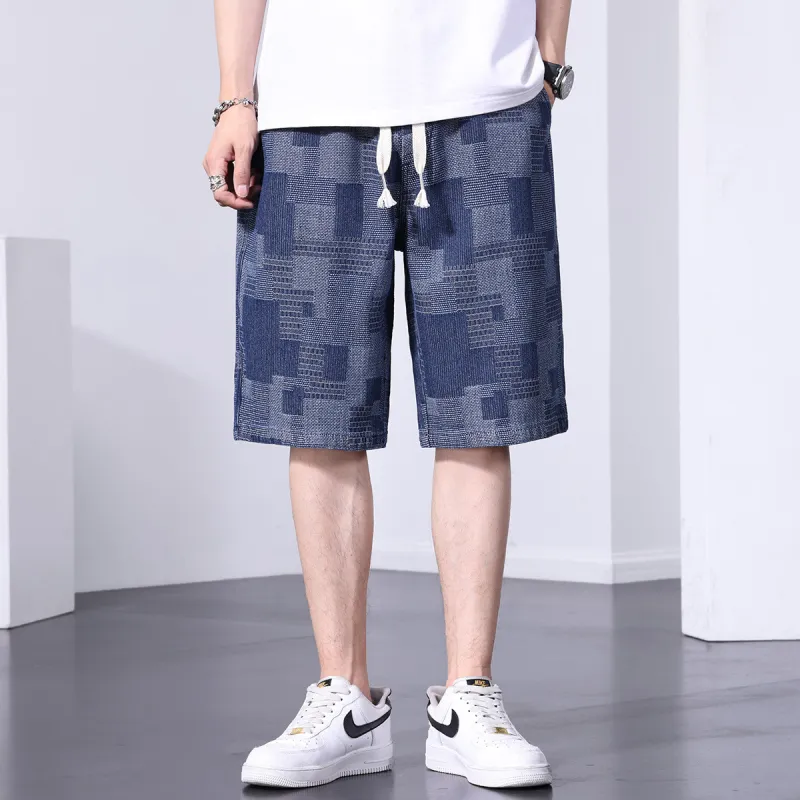 Tonlion Denim Shorts Men's Blue Tone-1