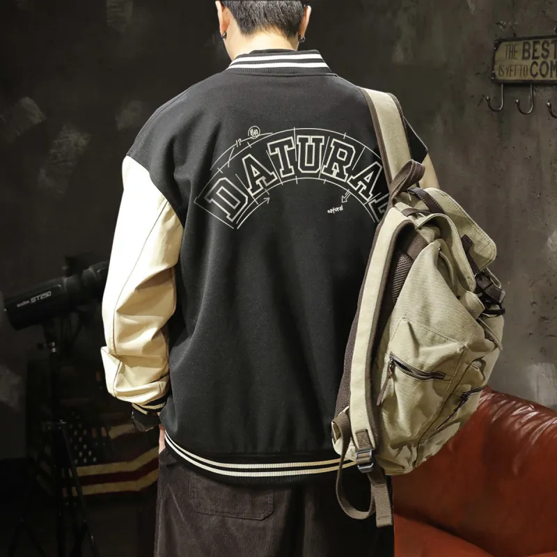 Tonlion Baseball Jacket Men's Black-2