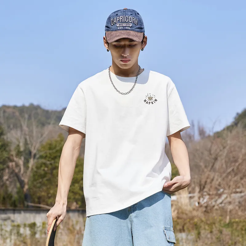 Tonlion T Shirt Men's Raw White-1