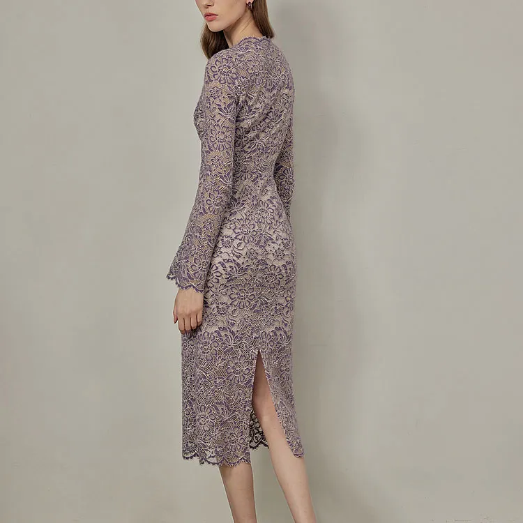 Mix Selection Long-Sleeved Dresses Women's Romantic Purple-3