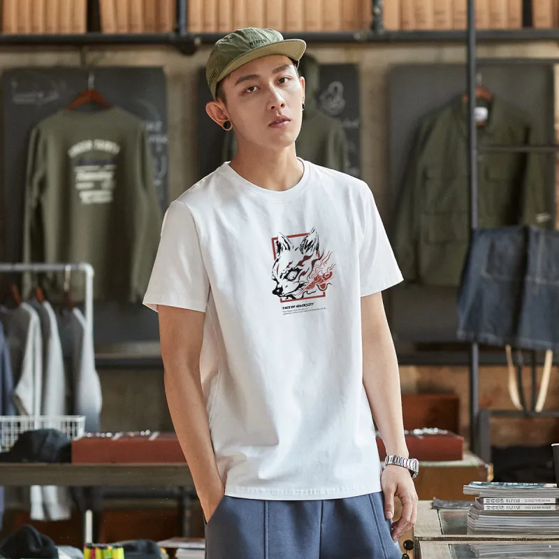 Tonlion T Shirt Men's Raw White-1