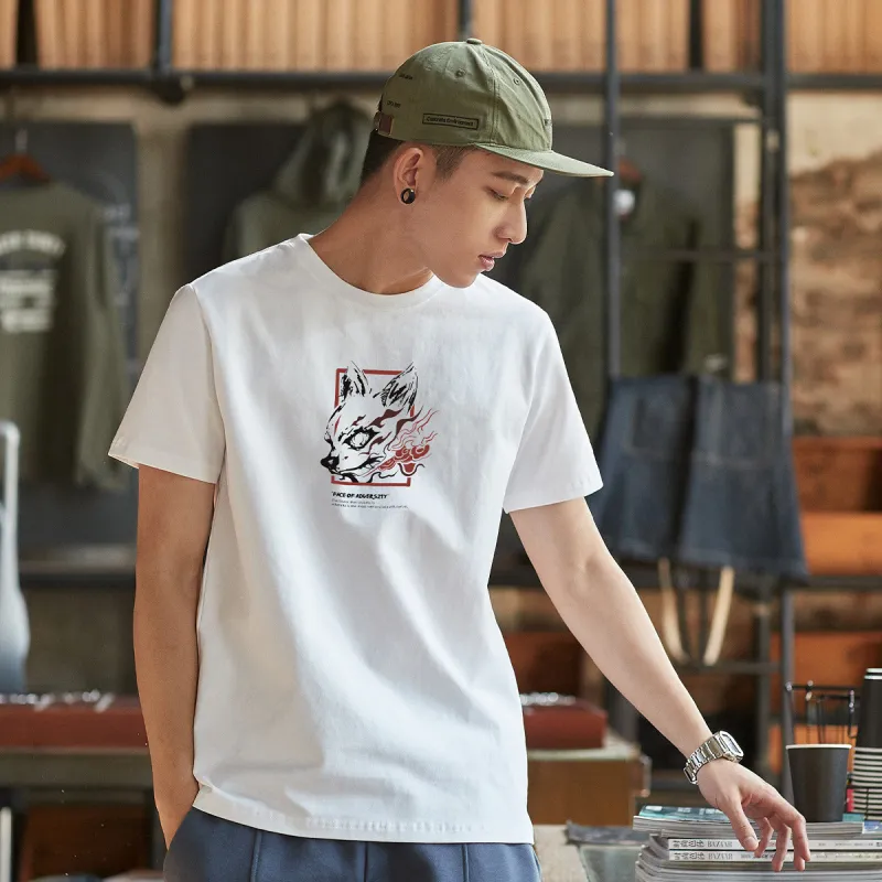 Tonlion T Shirt Men's Raw White-2