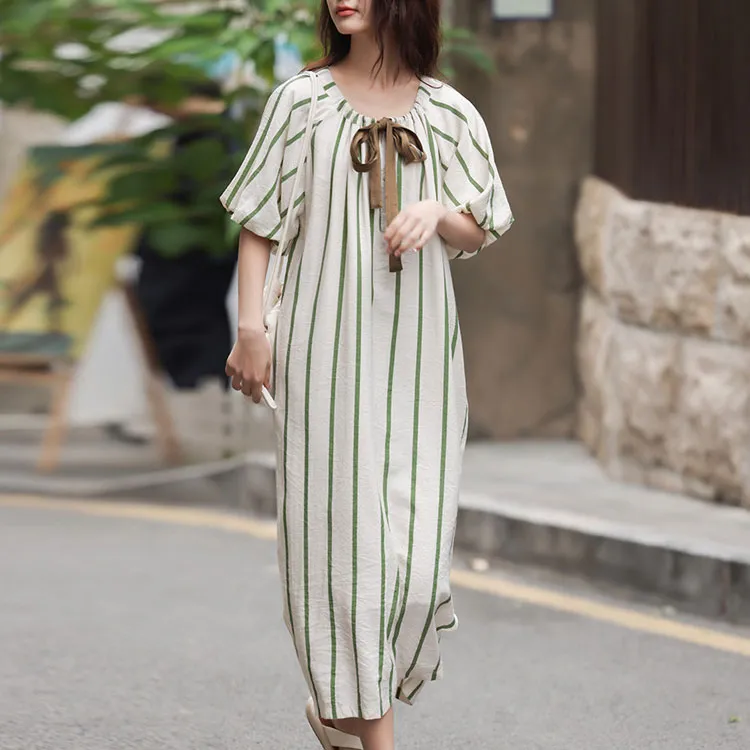 【dme】 Short Sleeved Dresses Women's Green-1