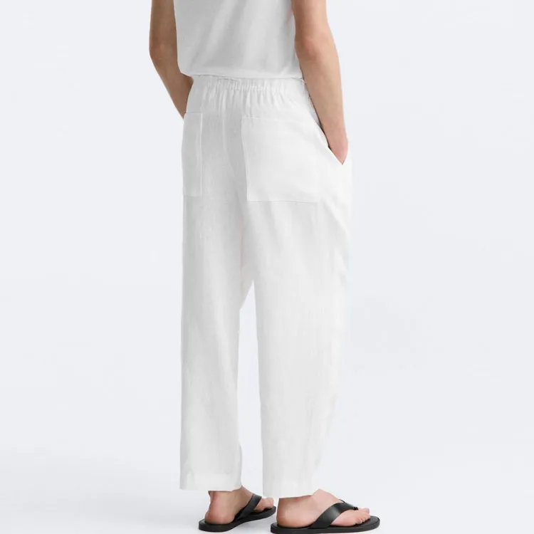 ZARA Casual Pants Men White-4