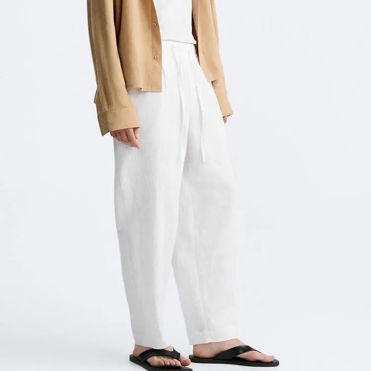 ZARA Casual Pants Men White-3