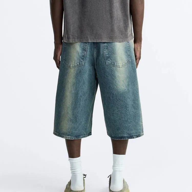 ZARA Denim Shorts Men Blue-5