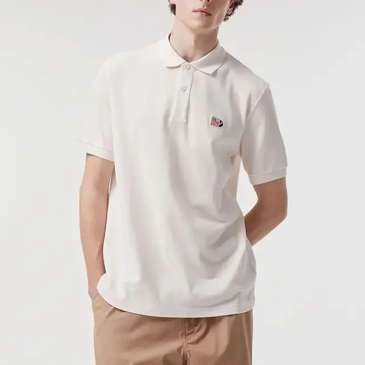 LACOSTE Polo Shirt Men's Cream White-3