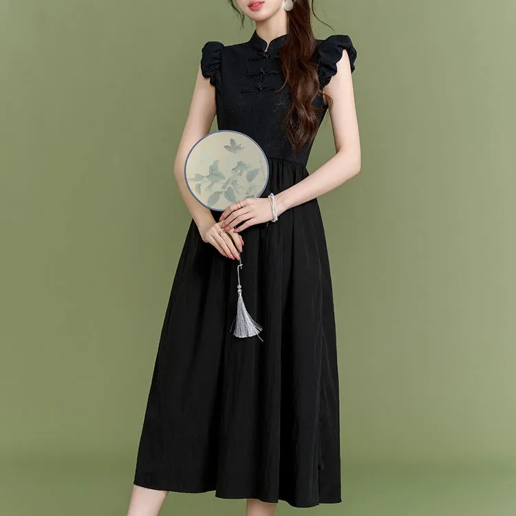 Emodues Sleeveless Dress Women's Black-3