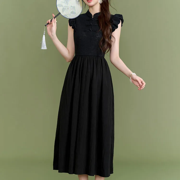Emodues Sleeveless Dress Women's Black-4