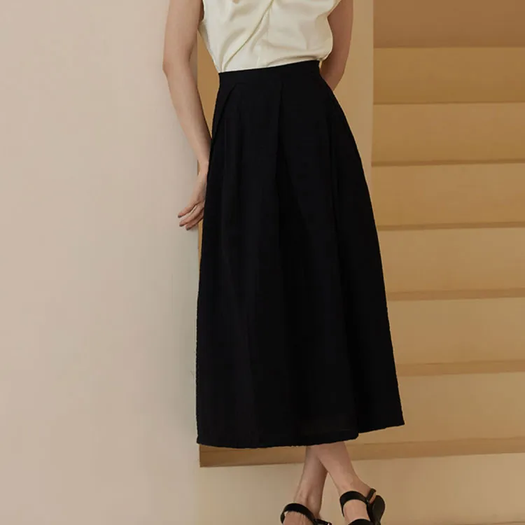 Hacikis Casual Long Skirts Women's Munich Black-1
