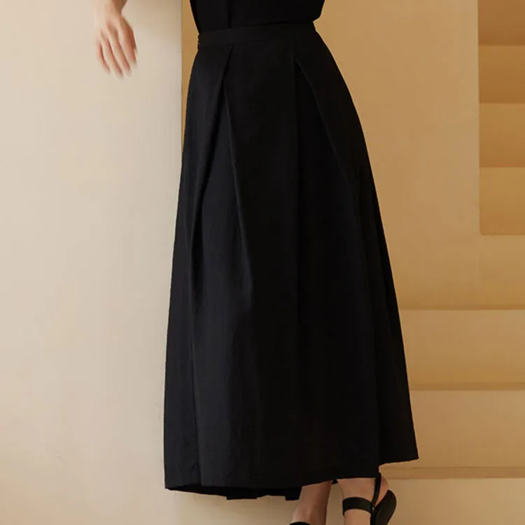 Hacikis Casual Long Skirts Women's Munich Black-3
