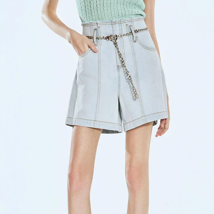 COVERINS Denim Shorts Women's Light Blue-3