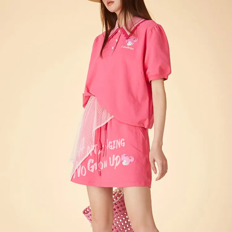 LALABOBO Polo Shirt Women's Pink-4