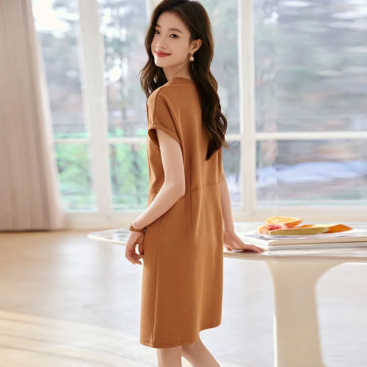 Mo Han Yi Mei Short Sleeved Dress Women's Orange-1