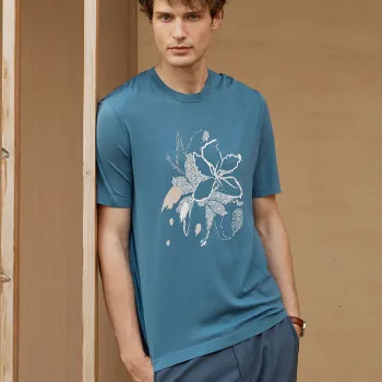 GOLDLION T-Shirt Men's Gray Blue
