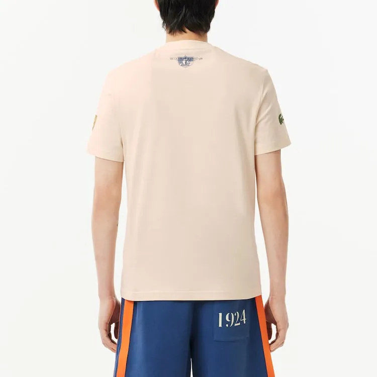 LACOSTE Olympic Co branded Edition T Shirts Men Beige-3