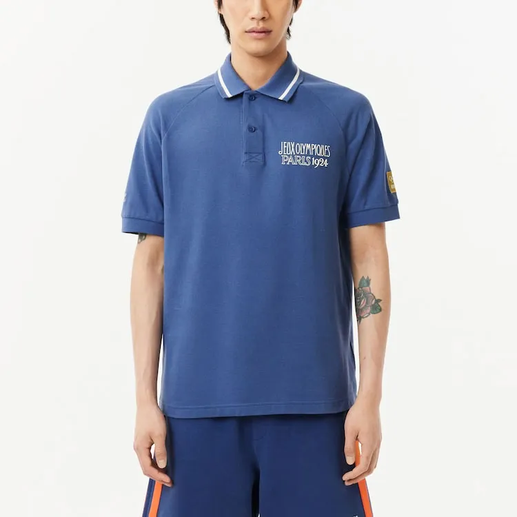 LACOSTE Olympic Co branded Edition Polo Shirts Men Blue-1