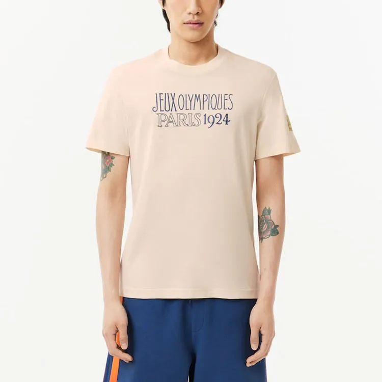 LACOSTE Olympic Co branded Edition T Shirts Men Beige-1