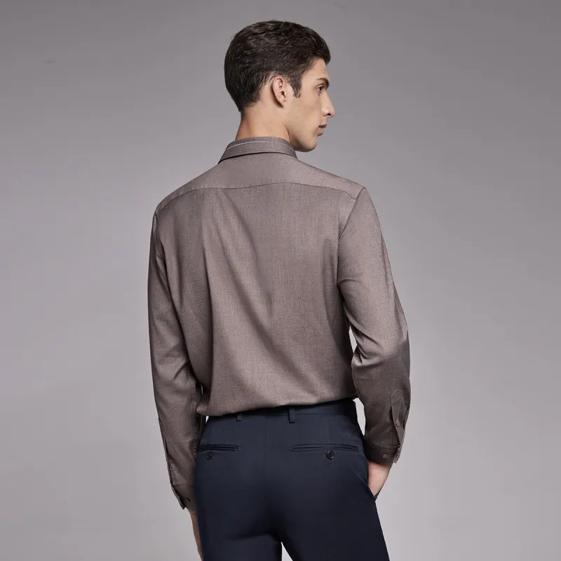 GOLDLION Shirts Men Brown 77-3